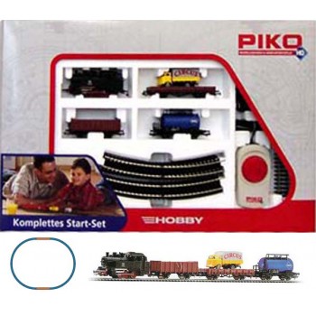 Startset PIKO H0 - Parná lokomotíva + 3 nákladné vagóny